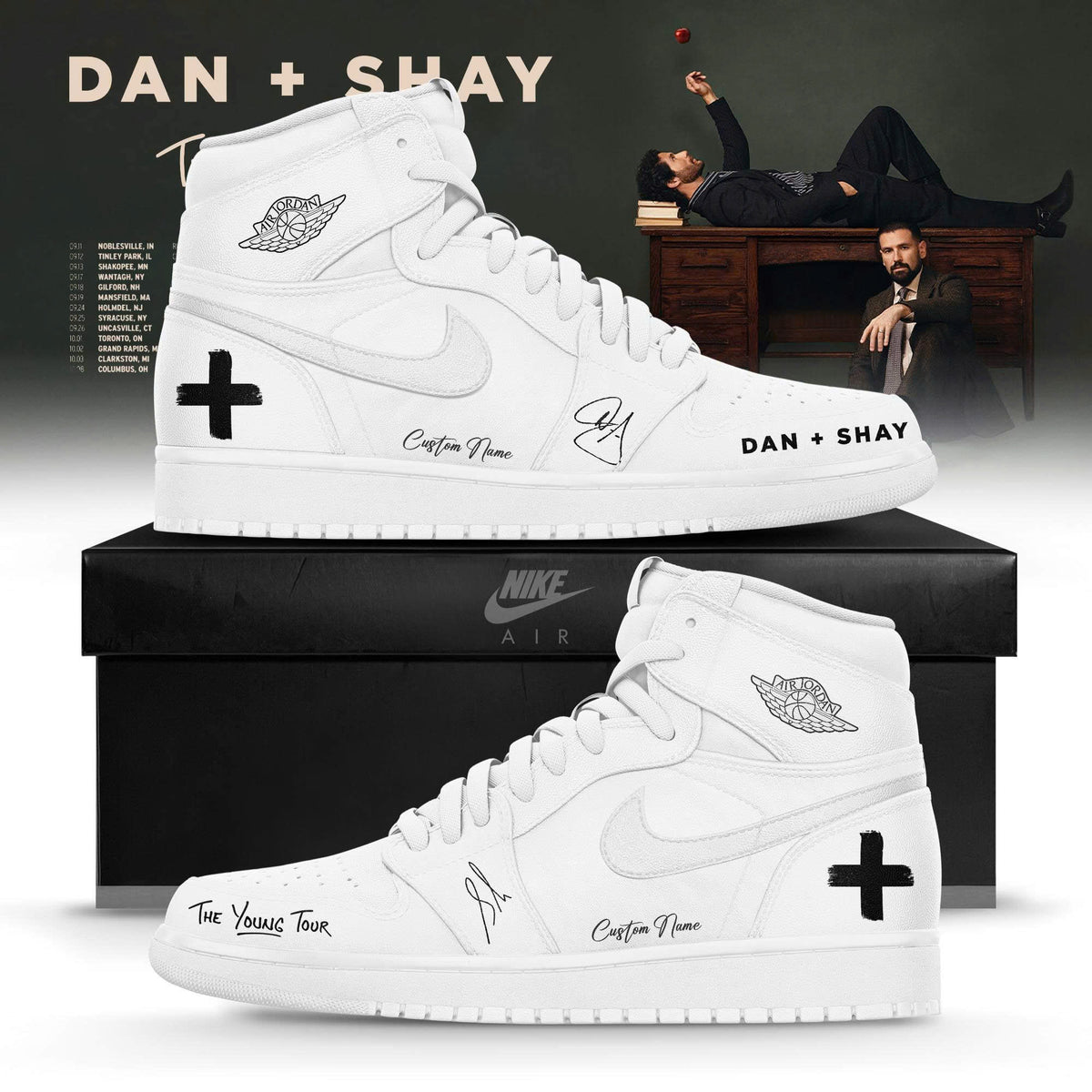 Dan + Shay  “The Young Tour" 2026 Limited Edition AJ1 Sneakers