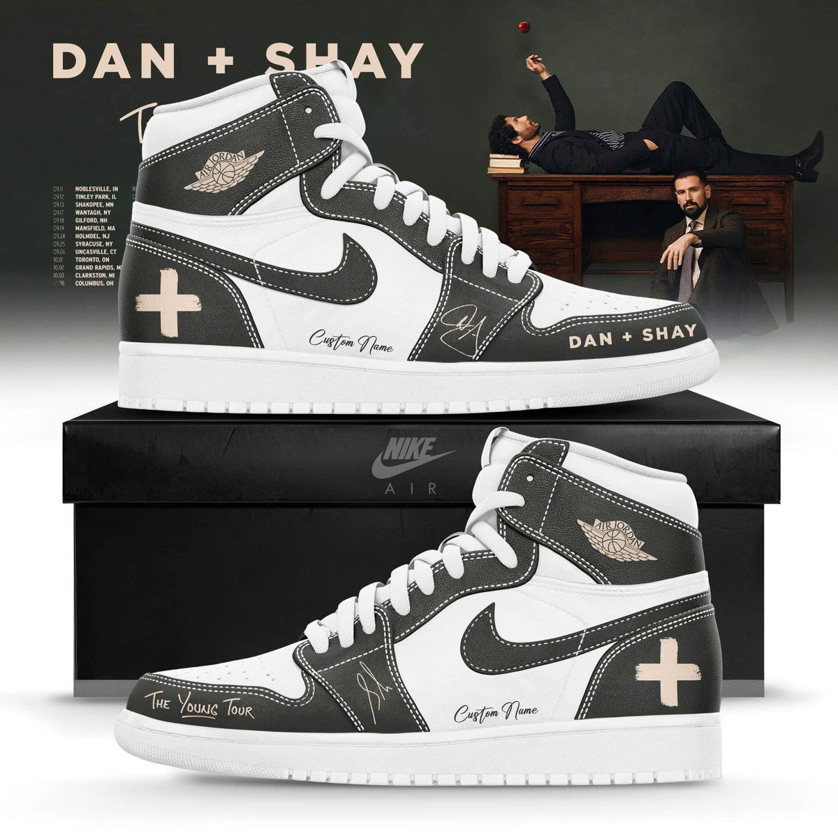 Dan + Shay  “The Young Tour" 2026 Limited Edition AJ1 Sneakers