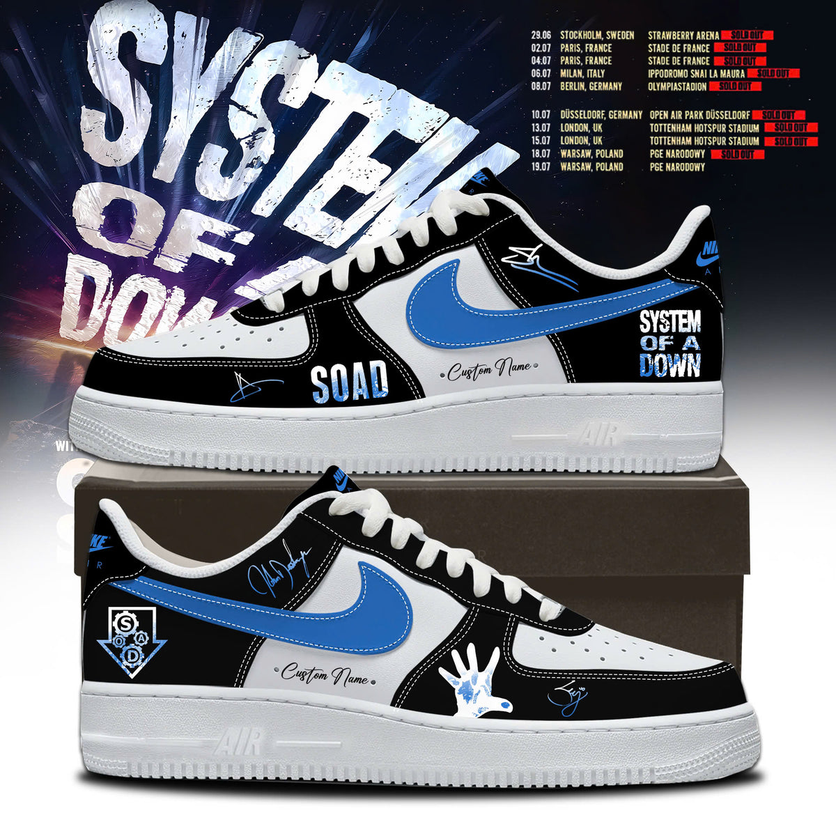 S.O.A.D – Tour 2026 Limited Edition AF1 Sneakers