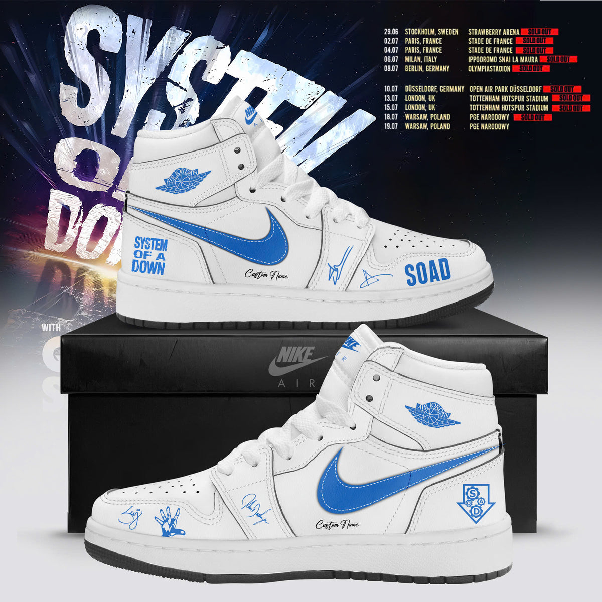 S.O.A.D – Tour 2026 Limited Edition AJ1 Sneakers