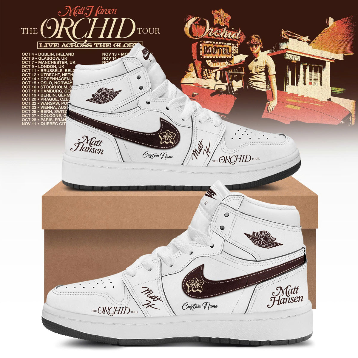 Matt Hansen The Orchid Tour 2026 Limited Edition AJ1 Sneakers