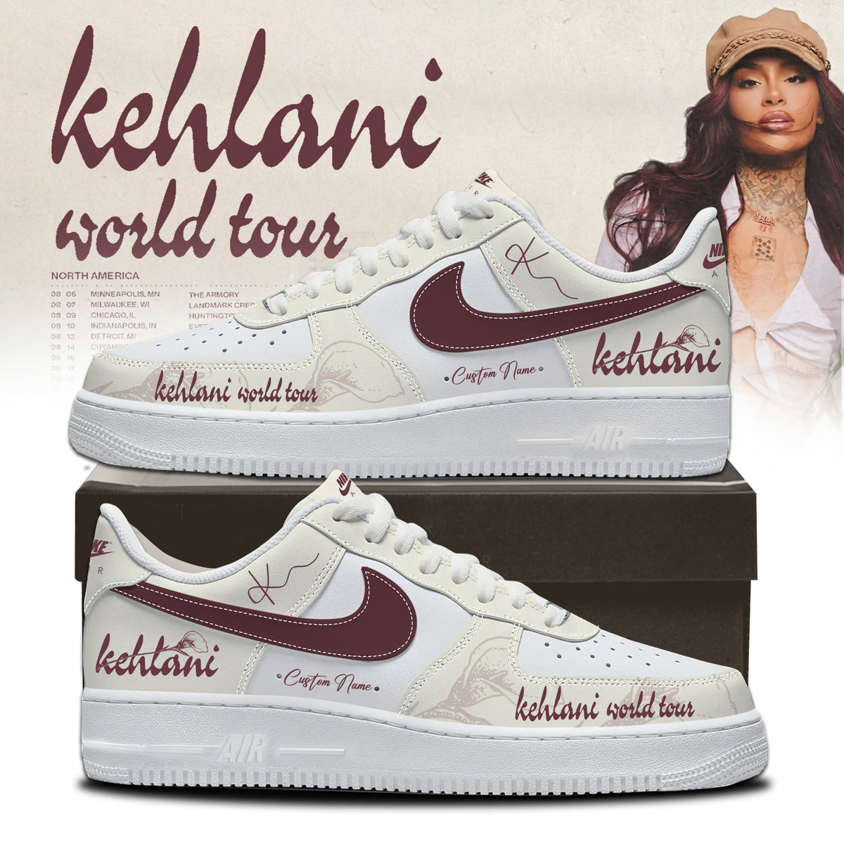 Kehlani World Tour 2026 Limited Edition AF1 Sneakers
