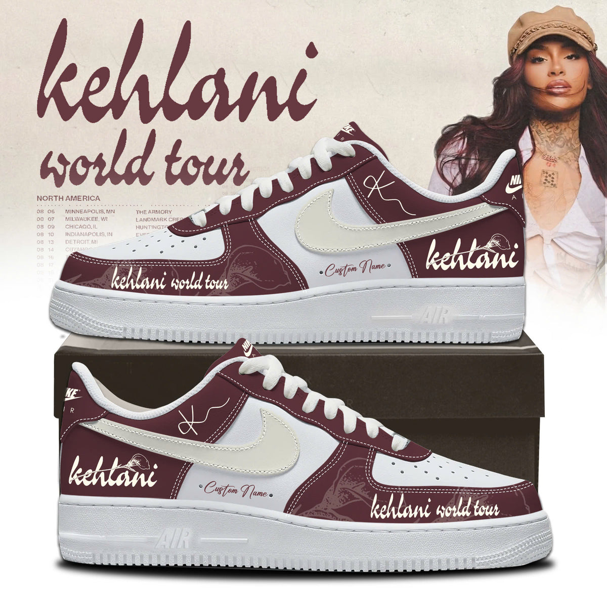 Kehlani World Tour 2026 Limited Edition AF1 Sneakers