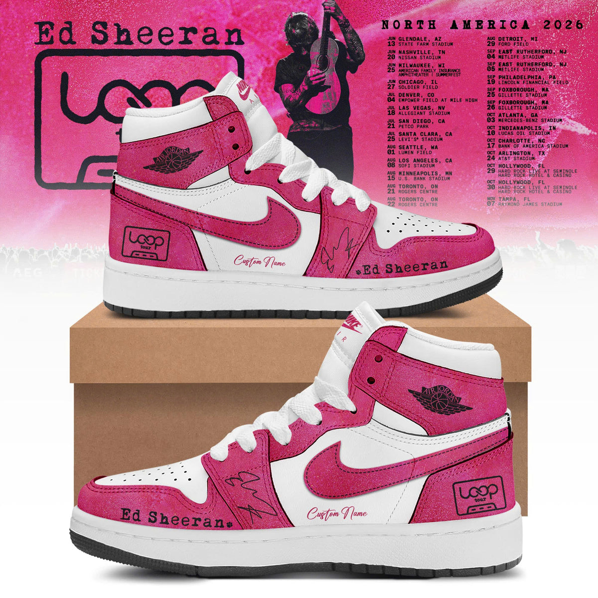 _Ed Sheeran Loop Tour 2026 Limited Edition AJ1 Sneakers